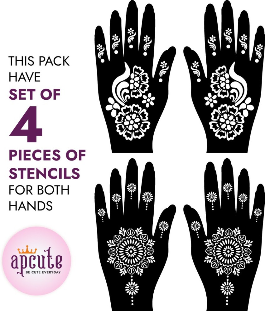 APCUTE Mehandi Henna Temperory Tattoo Design Stencils Sticker for Hand - Price in India, Buy APCUTE Mehandi Henna Temperory Tattoo Design Stencils Sticker for Hand Online In India, Reviews, Ratings & Features